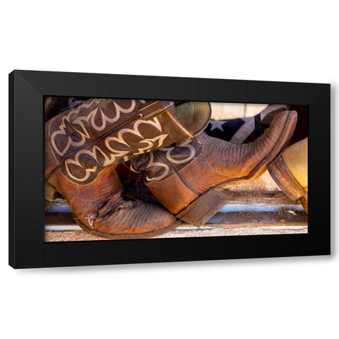 Cowboy Boots I Black Modern Wood Framed Art Print with Double Matting by Mahan, Kathy