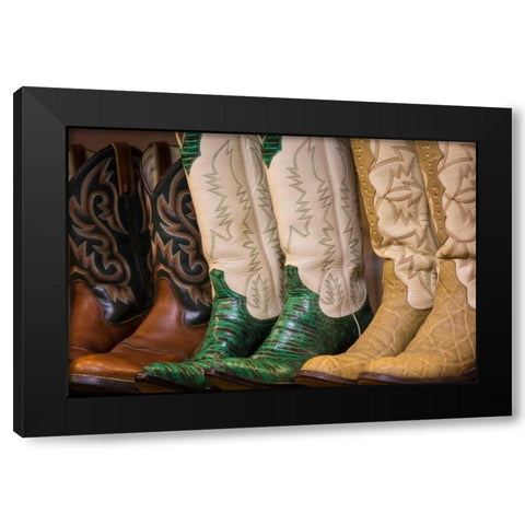 Cowboy Boots II Black Modern Wood Framed Art Print with Double Matting by Mahan, Kathy