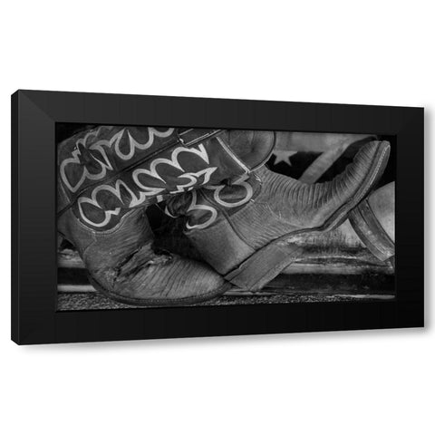 Cowboy Boots BW I Black Modern Wood Framed Art Print by Mahan, Kathy