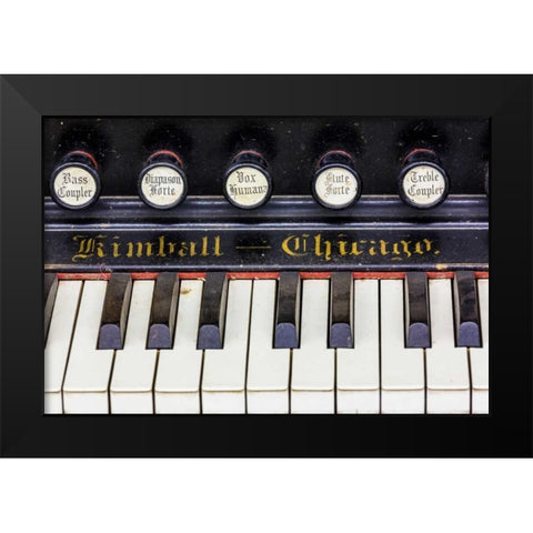 Organ Keys I Black Modern Wood Framed Art Print by Mahan, Kathy