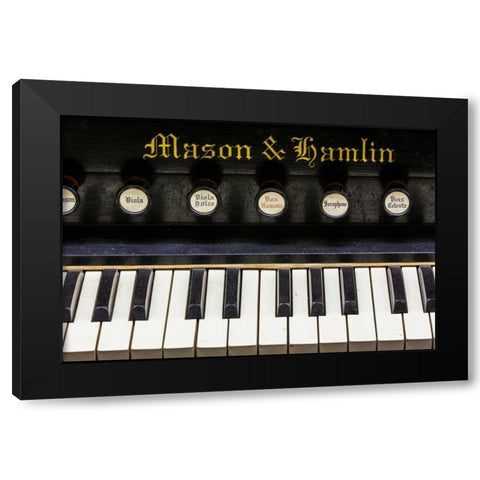 Organ Keys II Black Modern Wood Framed Art Print by Mahan, Kathy