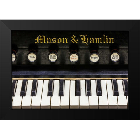 Organ Keys II Black Modern Wood Framed Art Print by Mahan, Kathy