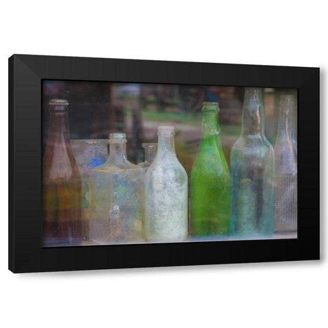 Old Bottles II Black Modern Wood Framed Art Print with Double Matting by Mahan, Kathy