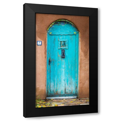 Blue Door III Black Modern Wood Framed Art Print with Double Matting by Mahan, Kathy