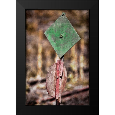 Train Signal Black Modern Wood Framed Art Print by Mahan, Kathy