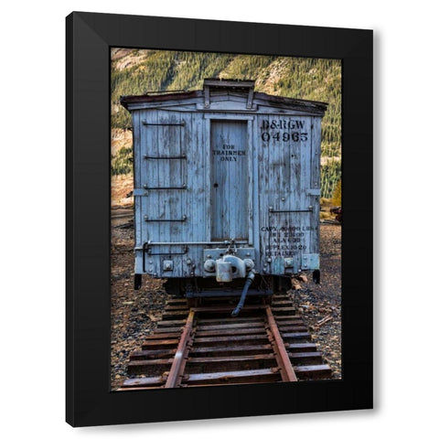 Vintage Caboose I Black Modern Wood Framed Art Print with Double Matting by Mahan, Kathy