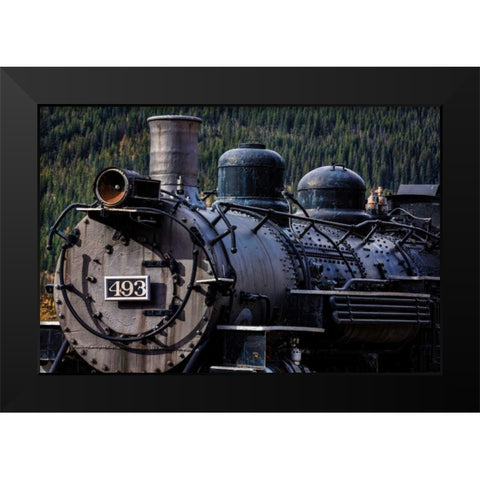 Historic Locomotive I Black Modern Wood Framed Art Print by Mahan, Kathy