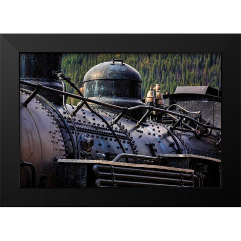 Historic Locomotive II Black Modern Wood Framed Art Print by Mahan, Kathy
