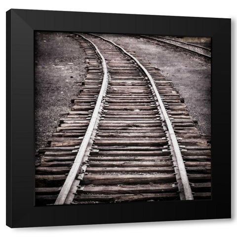 Vintage Train Yard IV Black Modern Wood Framed Art Print with Double Matting by Mahan, Kathy