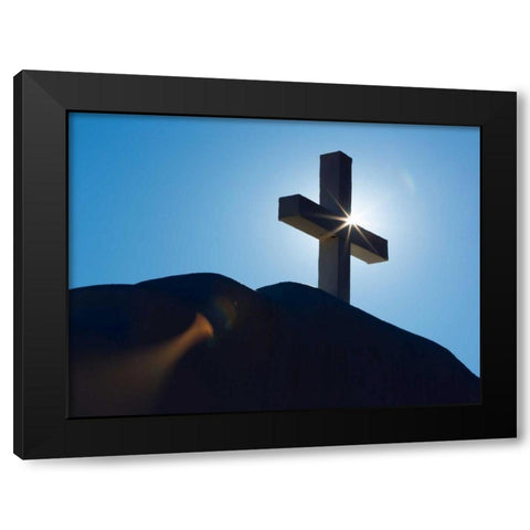 Church Cross I Black Modern Wood Framed Art Print with Double Matting by Mahan, Kathy