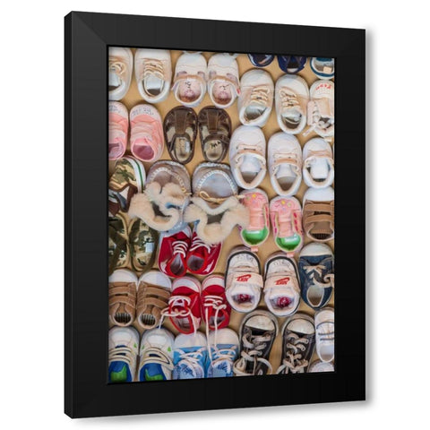 Baby Shoes II Black Modern Wood Framed Art Print with Double Matting by Mahan, Kathy