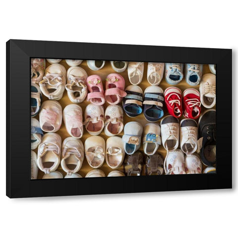Baby Shoes IV Black Modern Wood Framed Art Print with Double Matting by Mahan, Kathy