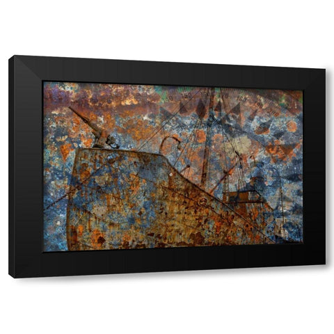 Old Whaling Ship I Black Modern Wood Framed Art Print by Mahan, Kathy