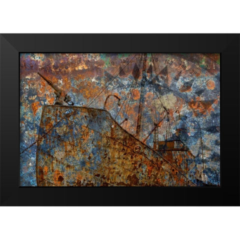 Old Whaling Ship I Black Modern Wood Framed Art Print by Mahan, Kathy
