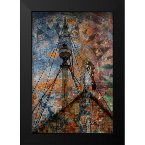 Old Whaling Ship II Black Modern Wood Framed Art Print by Mahan, Kathy