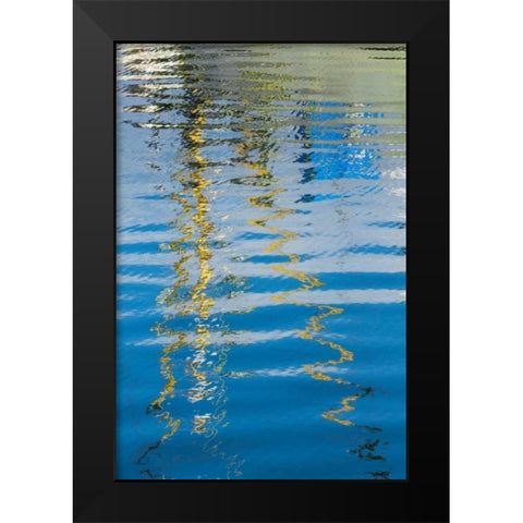 Boat Reflection II Black Modern Wood Framed Art Print by Mahan, Kathy