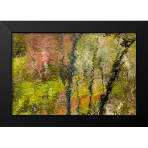 Colorful Reflections II Black Modern Wood Framed Art Print by Mahan, Kathy