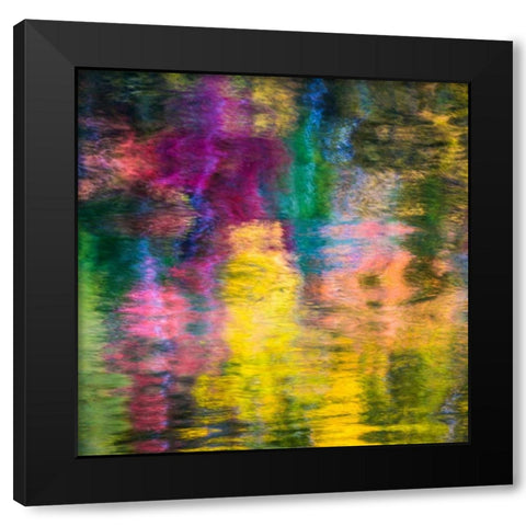 Colorful Reflections III Black Modern Wood Framed Art Print with Double Matting by Mahan, Kathy