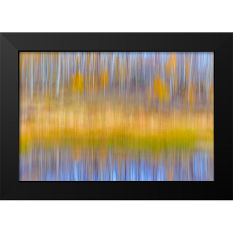 Fall Pond II Black Modern Wood Framed Art Print by Mahan, Kathy