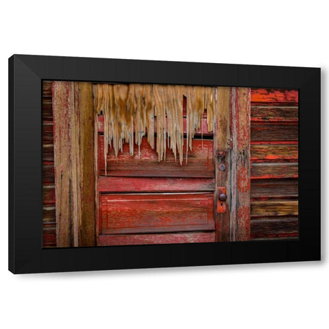 Weathered Door III Black Modern Wood Framed Art Print with Double Matting by Mahan, Kathy