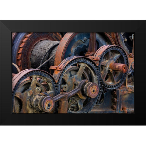 Mining Equipment II Black Modern Wood Framed Art Print by Mahan, Kathy