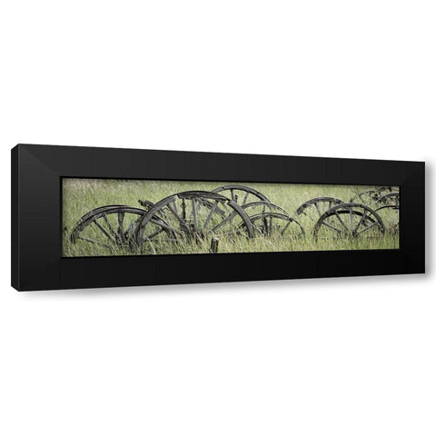 Old Wagon Wheels III Black Modern Wood Framed Art Print with Double Matting by Mahan, Kathy