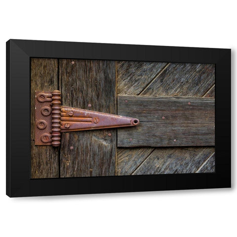Door Hinge Black Modern Wood Framed Art Print with Double Matting by Mahan, Kathy