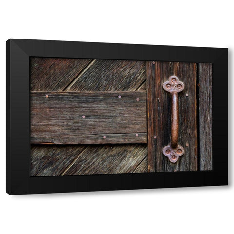 Door Handle Black Modern Wood Framed Art Print by Mahan, Kathy