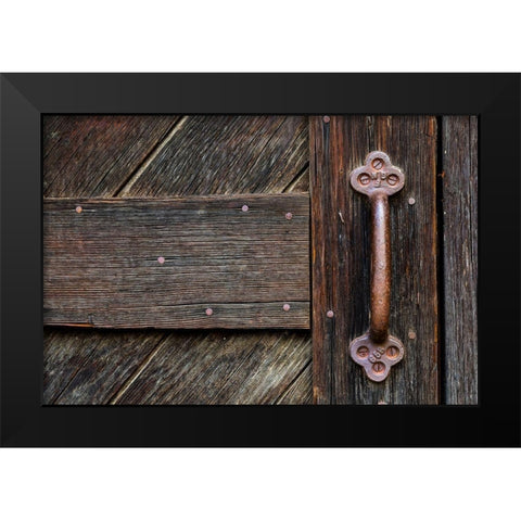 Door Handle Black Modern Wood Framed Art Print by Mahan, Kathy