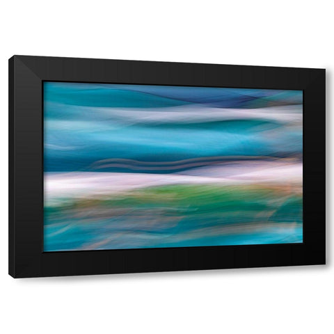 Waves of Blue II Black Modern Wood Framed Art Print with Double Matting by Mahan, Kathy