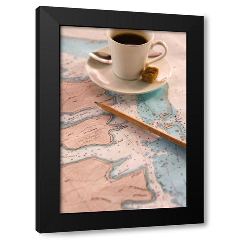 Cup of Joe Black Modern Wood Framed Art Print with Double Matting by Millet, Karyn