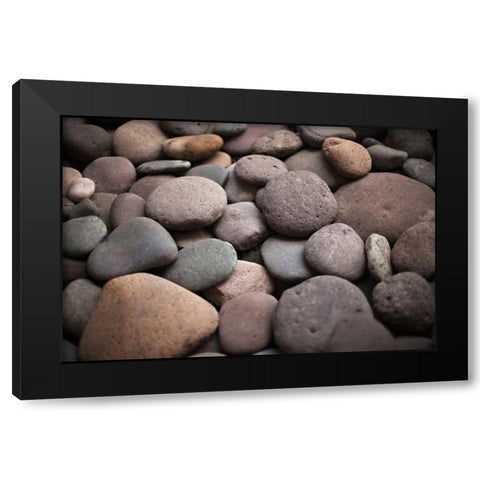 Pebble Patch I Black Modern Wood Framed Art Print with Double Matting by Millet, Karyn