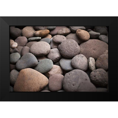 Pebble Patch I Black Modern Wood Framed Art Print by Millet, Karyn