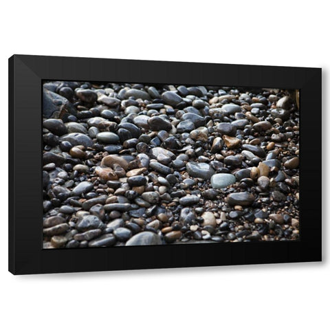 Pebble Patch II Black Modern Wood Framed Art Print with Double Matting by Millet, Karyn