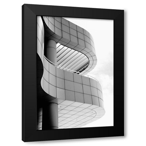 On the Balcony II Black Modern Wood Framed Art Print with Double Matting by Millet, Karyn