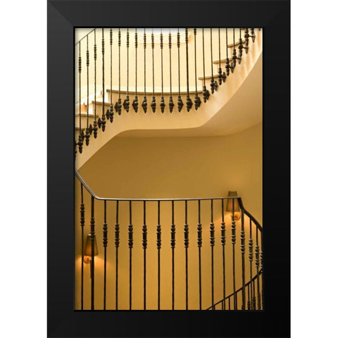 Taking the Stairs I Black Modern Wood Framed Art Print by Millet, Karyn