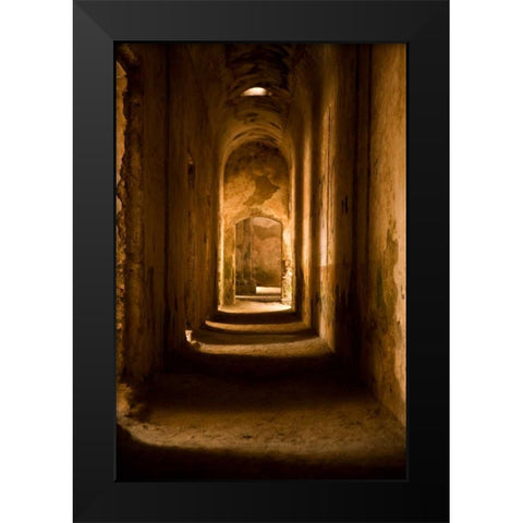 Down the Hall II Black Modern Wood Framed Art Print by Millet, Karyn