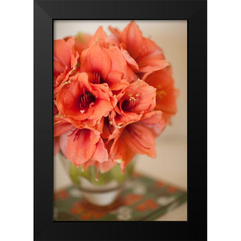 Peach Bouquet Black Modern Wood Framed Art Print by Millet, Karyn