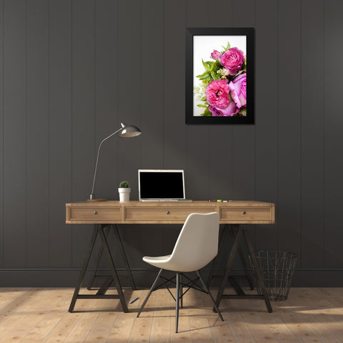 Pink and Lime I Black Modern Wood Framed Art Print by Millet, Karyn