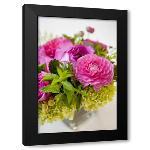 Pink and Lime II Black Modern Wood Framed Art Print with Double Matting by Millet, Karyn