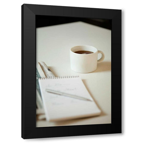 Coffee and Reflections Black Modern Wood Framed Art Print with Double Matting by Millet, Karyn