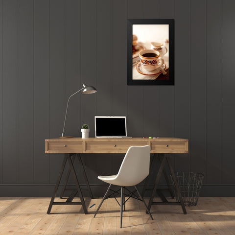 Morning Coffee Black Modern Wood Framed Art Print by Millet, Karyn