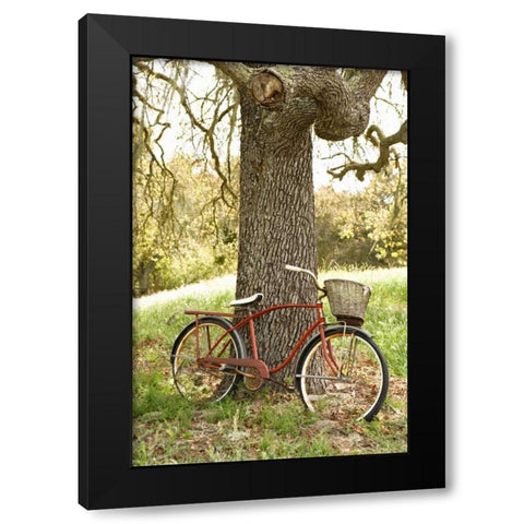 Go by Bike II Black Modern Wood Framed Art Print by Millet, Karyn