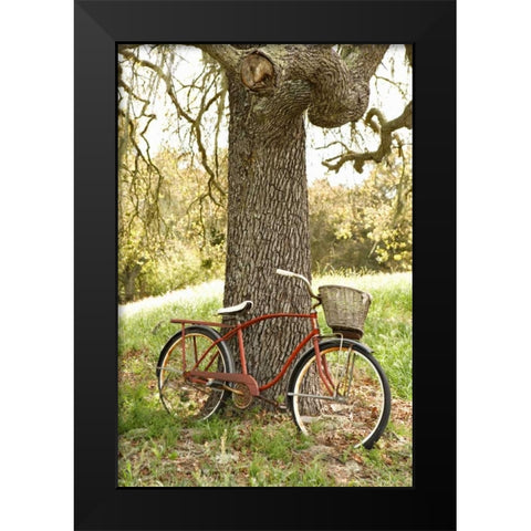 Go by Bike II Black Modern Wood Framed Art Print by Millet, Karyn