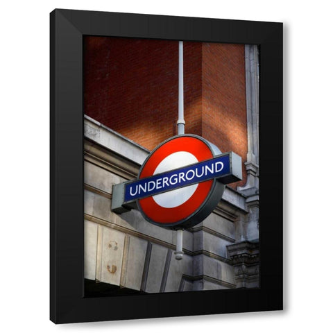 London Underground Black Modern Wood Framed Art Print with Double Matting by Millet, Karyn