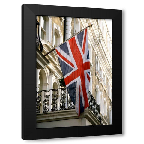 British Flag Black Modern Wood Framed Art Print by Millet, Karyn