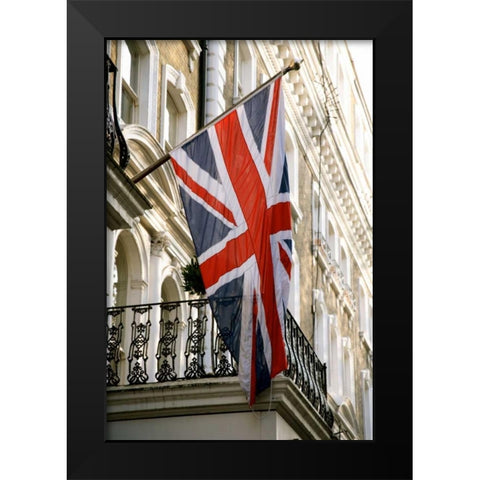 British Flag Black Modern Wood Framed Art Print by Millet, Karyn