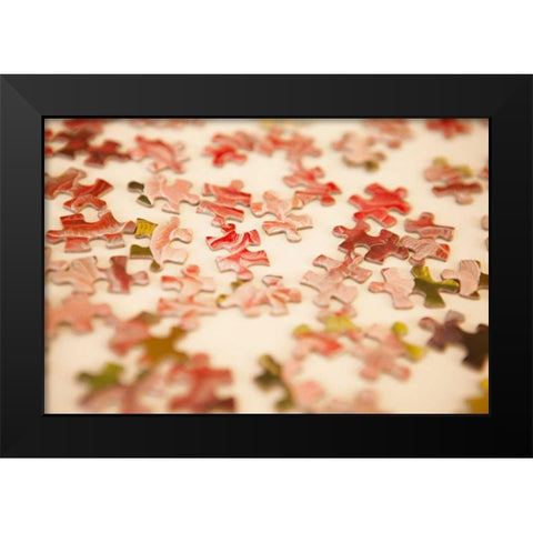 Puzzle III Black Modern Wood Framed Art Print by Millet, Karyn