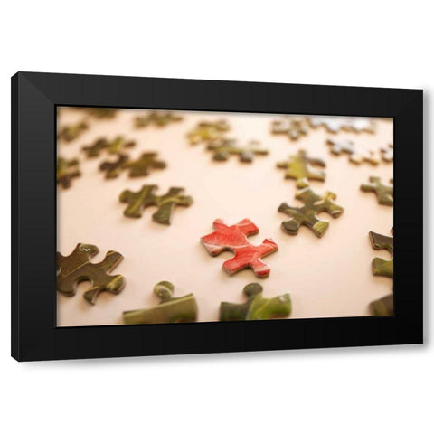 Puzzle IV Black Modern Wood Framed Art Print by Millet, Karyn