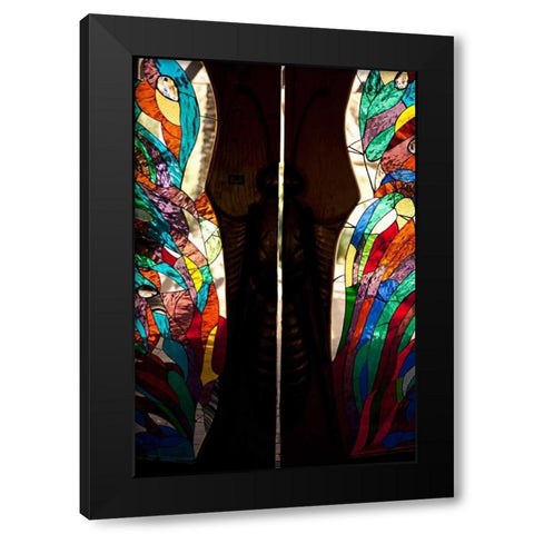 Stained Glass I Black Modern Wood Framed Art Print by Millet, Karyn